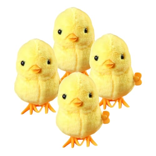 ibasenice 4 Stück Teiliges Plüsch Küken Aufziehspielzeug Buntes Wind up Huhn mit Langlebigem Mechanismus Pädagogisches Motorik und Farberkennung Geschenkidee für Kleinkinder von ibasenice
