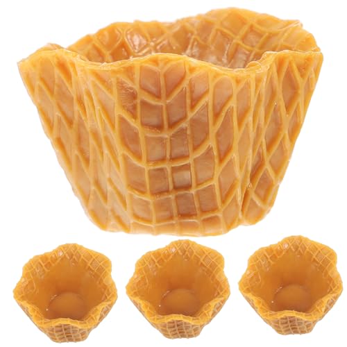 ibasenice 4 Stück Teiliges Realistische Fake Cupcake Liner aus Weichem Kunststoff Lebensechte Deko für Bäckerei Schaufenster Fotorequisiten und Festliche Tischdekoration Vielseitig von ibasenice