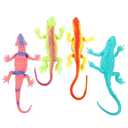 ibasenice 4 Stück Teiliges Realistisches Echsen für Farbige Künstliche Tierfiguren Lustiges Simulationstier für Kreatives und Pädagogische Aktivitäten Zufällige Farbe Zufällige Farbe von ibasenice