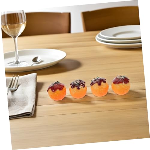 ibasenice 4 Stück Teiliges Takoyaki Modellset PVC Realistische Japanische Snack Nachbildung für Wohn und Restaurantdekoration Sammler Geeignet Sichere Lebensmittelattrappen von ibasenice