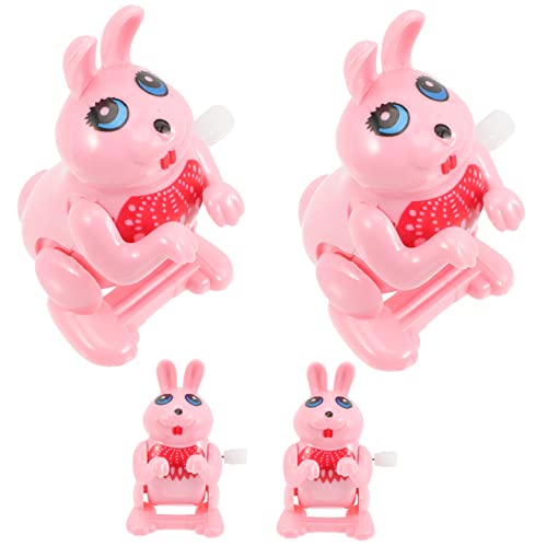 ibasenice 4 Stück Uhrwerk Kaninchen Modell Spielzeugbälle Kleinkinder Hüpfburg Coole Zappelfiguren Kinderspiel Party Uhrwerk Uhrwerk Zubehör Uhrwerk Zubehör Rosa Kunststoff von ibasenice