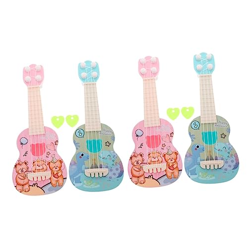 ibasenice 4 Stück Ukulele Spielzeug Kleinkindspielzeug für Mädchen Musikspielzeug für Babys Spielzeuge Spielzeug für Kleinkinder Ukulele für anfänger Kindergitarre für Jungen Platz Plastik von ibasenice