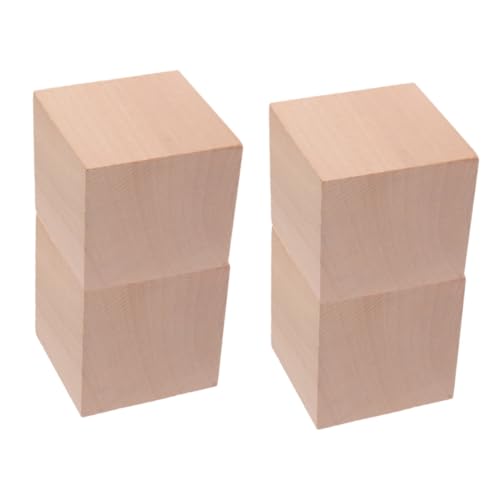 ibasenice 4 Stück Unvollendete Holzwürfel 5 cm Holzblöcke Für DIY Bastelprojekte Pädagogische Mathematik Tools Zum Verständnis Der Geometrie von ibasenice