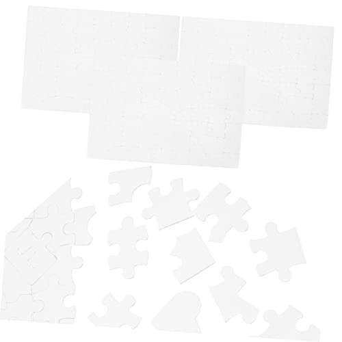 ibasenice 4 Stück Wärme Übertragungs Puzzle Leerzeichen Puzzle Für Erwachsene Leeres Malpuzzle Sublimations- -rohlinge Adukt-Spielzeug Kind Mach Es Selbst Weiß Perlmutt Papier von ibasenice