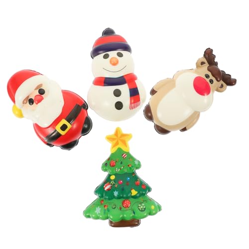 ibasenice 4 Stück Weihnachtselch Langsamer Rückprall Puppe Schaumstoffball Dekorationen Weihnachtsdekor Stressabbau Ornament Weihnachtsplüschtiere von ibasenice