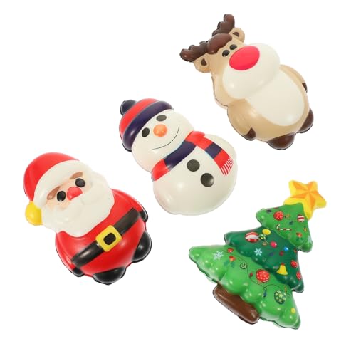 ibasenice 4 Stück Weihnachtselch Langsamer Rückprall Puppe Schaumstoffball Weihnachtsdekoration Ornament Weihnachtsplüschtiere Stressabbau Lustiges von ibasenice