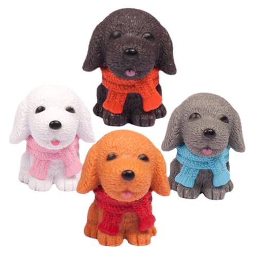 ibasenice 4 Stück Welpenmodell Mini Für Kleine Hunde Spaniel Hundepuzzle Haustier Figuren Hund Zahnbürste Tiere Hund Kleine Hunde Mops Hundeballwerfer Hund Mittlere Hunde Plastik von ibasenice