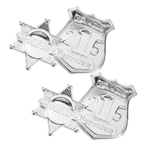 ibasenice 4 Stück Zarte Anstecknadel für Polizeiabzeichen faschingsaccessoires Fasching Accessoires Polizeiabzeichen-Ornament Cosplay- -Abzeichen-Pin kleine Broschendekoration Eisen von ibasenice