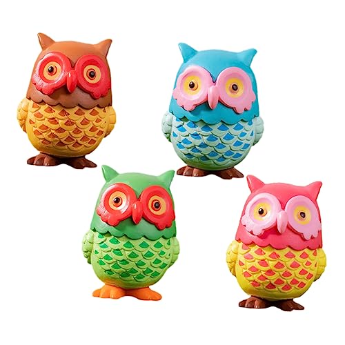 ibasenice 4 Stück falsche Eule für kinderspielzeug spielsachen hühner Toys Ornament Mini gefälschte Vogelmodelle künstliche künstliche Eule Harz von ibasenice