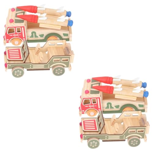 ibasenice 4 Stück spielzeugauto Dekoration aus Holz Kinderspielzeug Kinder holzspielzeug Panzermodelle Kleinkind fitnessstudio militärisches Spielzeug Spielset aus Holz Mini-Automodelle LKW von ibasenice