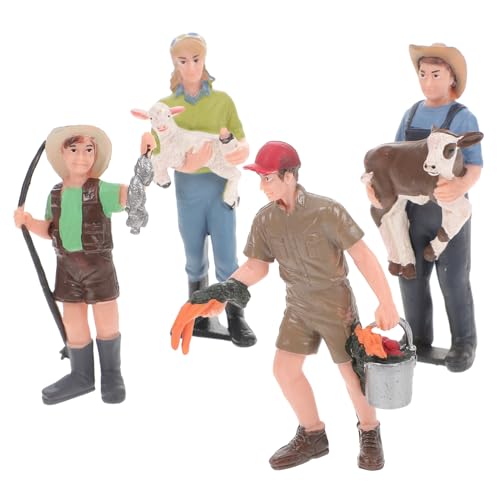 ibasenice 4 Stück statisches Charaktermodell Tortenaufleger mit Nutztieren Kuchendeckel vom Bauernhof Dekoration Figuren Simulation Farmer-Modell Modell bäuerliche Figur PVC ibasenice 4 Stück statisches Charaktermodell Tortenaufleger mit Nutztieren Kuchendeckel vom Bauernhof Dekoration Figuren Simulation Farmer-Modell Modell bäuerliche Figur PVC von ibasenice