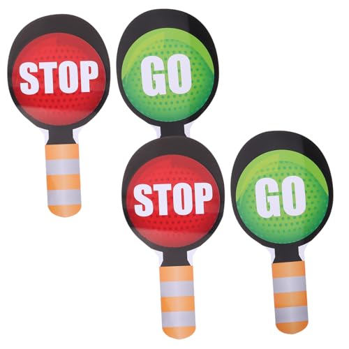 ibasenice 4 Teiliges Doppelseitiges Lehrgriff Signal Für Den Unterricht Im Klassenzimmer Grundschule Kindergarten Rot – Doppelseitiges Schild Grün Und Sicherheits Handheld Klassenzimmer von ibasenice