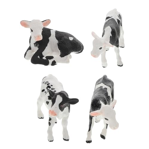 ibasenice 4 Teiliges Simulations Kuh Und Kalb Für Realistische Bauernhoftiermodelle Kalbfiguren Spielset Ideal Für Und Gartendekoration von ibasenice