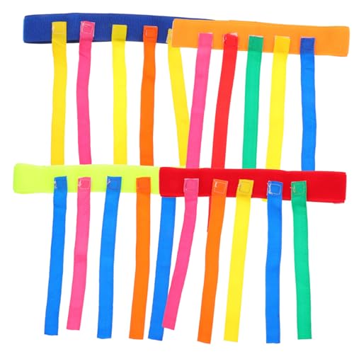 ibasenice 4 x Schwanzfanggürtel für Spaß, Outdoor-Aktivitäten, Requisiten, blau, rot, orange, grün, Farbwahrnehmung, logisches Denken, sicheres Oxford-Trainingsausrüstung für Jungen von ibasenice