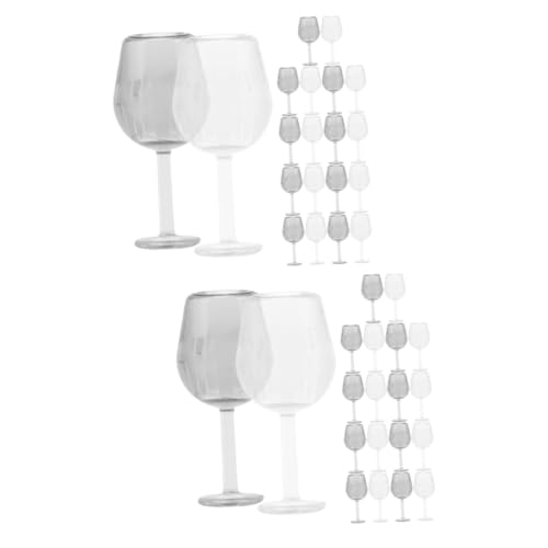 ibasenice 40 Stck Puppenhaus Mini Weingläser und Cocktailgläser Bruchsichere Micro Dekoration DIY Zubehör für Puppenhaus Tischdeko und Foto Requisiten von ibasenice