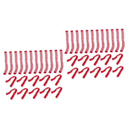 ibasenice 40 Stck Teiliges Mini Wollschals mit Roten und Weißen Streifen Kreative Dekorative Puppenschals Weiche Flexible Accessoires für Puppen als und Partydeko von ibasenice