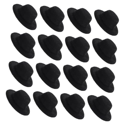 ibasenice 40 Stück Miniatur Schwarze Mini Top Hats für Puppenhaus Dekoration Haarornament DIY Bastelbedarf Vielseitige Mini Hüte für Puppenzubehör Party Schneemann deko von ibasenice