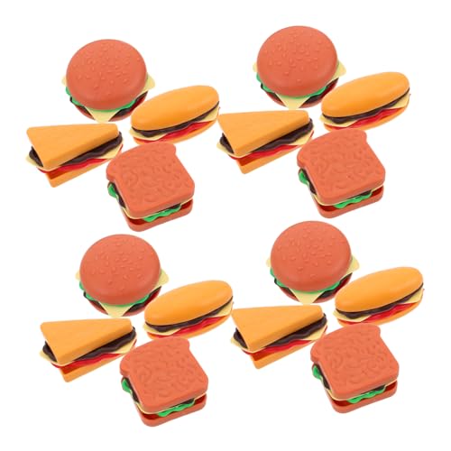 ibasenice 40 Stück Teiliges Essen mit Realistischen Miniatur Hamburgern Toast Sandwiches und Hot Dogs Detailgetreue Küchenaccessoires für Rollenspiele und DIY von ibasenice
