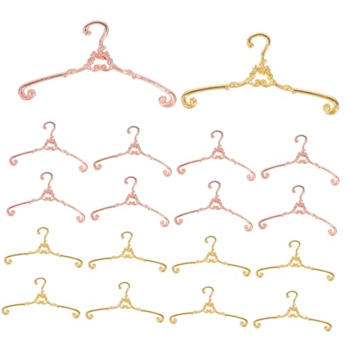 ibasenice 40 Stück Teiliges Mini Kleiderbügel Metall Vintage Puppenhaus Kleiderstangen für Puppenkleidung Gold und Roségold Miniatur Aufhänger für Puppenschrank und Mini House Accessoires von ibasenice