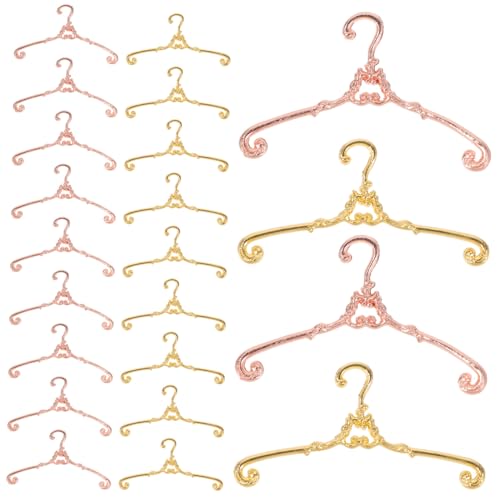 ibasenice 40 Stück Teiliges Miniatur Puppenkleiderbügel aus Hochwertigem Metall Vintage Stil in Gold und Roségold Robuste Formbeständige Mini Kleiderständer für Puppenhaus und ibasenice 40 Stück Teiliges Miniatur Puppenkleiderbügel aus Hochwertigem Metall Vintage Stil in Gold und Roségold Robuste Formbeständige Mini Kleiderständer für Puppenhaus und von ibasenice