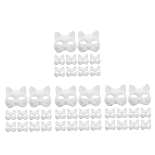 ibasenice 40 Stück Teiliges Set Leere Weiße Katzenmasken aus Stabilem Papier zum Bemalen Kreative Diy Tiermasken für Cosplay und für Erwachsene ibasenice 40 Stück Teiliges Set Leere Weiße Katzenmasken aus Stabilem Papier zum Bemalen Kreative Diy Tiermasken für Cosplay und für Erwachsene von ibasenice