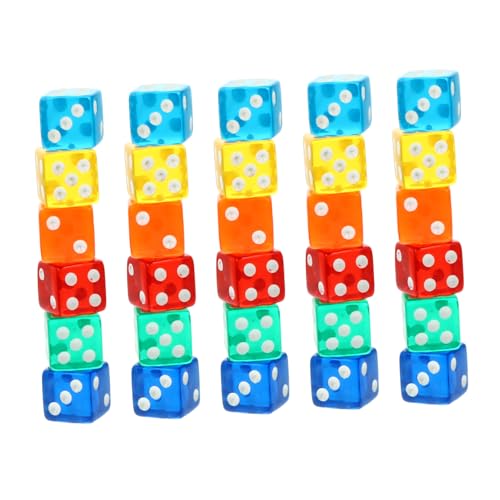 ibasenice 40 Stück Transparente Farbige Würfel Klare Würfel Lustige Würfel Spiel Requisiten Transparente Würfel Brettspiel Würfel Glücksspiel Würfel Klare Bunte Würfel Party von ibasenice