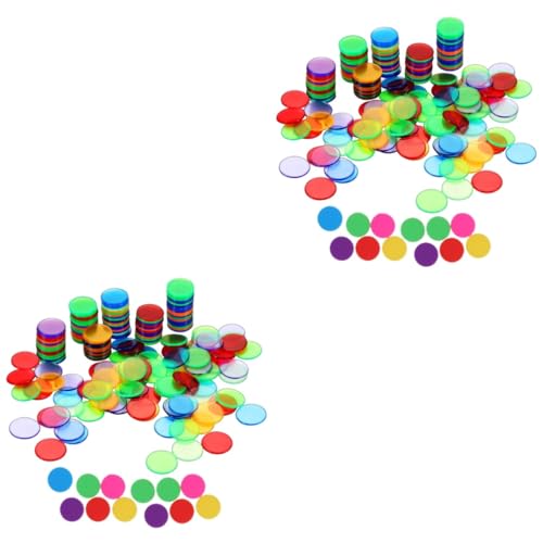 ibasenice 400 STK Bingo-zubehör Kinder Zählen Werkzeuge Farbige Bingo-Chips Brettspiel-belohnungschips Spielzeug Für Kinder Jetons Kinder-Bingo-Spiel Kidult Kreis Zählen Plastik Waffel Poker von ibasenice