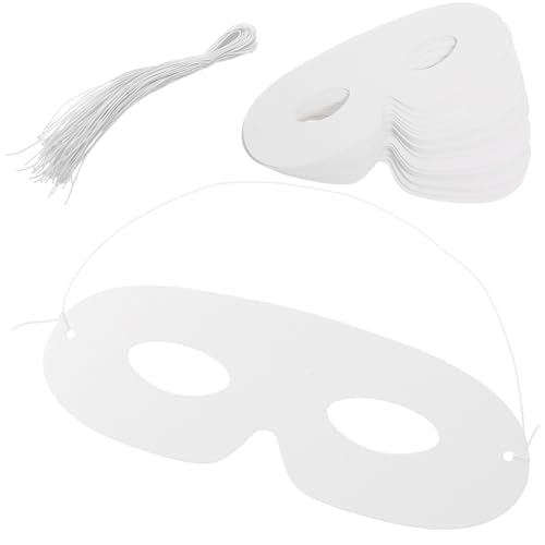 ibasenice 40St DIY-Papiermaske weiße Papiermasken weiße Halbmasken Halloween-Maske weiße Maskerade heeloween halloween masken gesichtsmaske Papiermasken selber machen Halbmasken-Cosplay von ibasenice