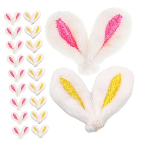 ibasenice 40St Plüsch Hasenohren waschbares Haarnetz Haarnetze für Brötchennetze Hellbraun Haarnadeln DIY-Haarclips Osterdeko Zubehör DIY-Set zur Herstellung von Haarspangen Osterhasenohren von ibasenice