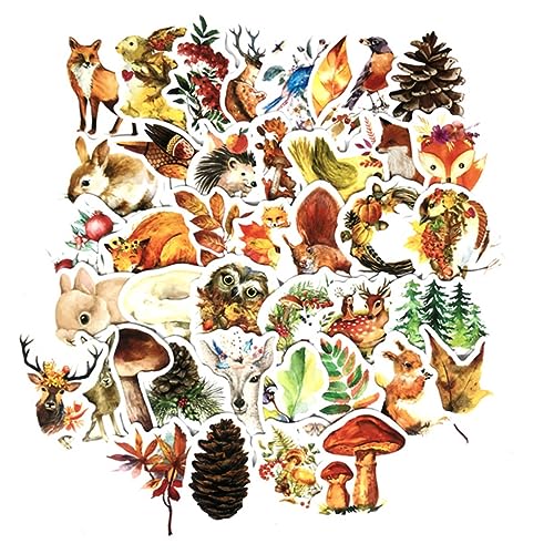 ibasenice 41 Stück Herbst Sticker für Kinder Selbstklebende Bastelaufkleber in Ebene und Pflanzenformen für Kreative Dekoration von ibasenice