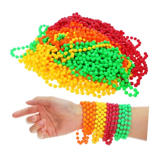 ibasenice 48 . Teiliges Neon Perlenketten Candy Colored Kunststoff Halsketten Mardi Gras Party Accessoires für Frauen Fluoreszierende Neon Schmuck für Geburtstags und Themenfeiern von ibasenice