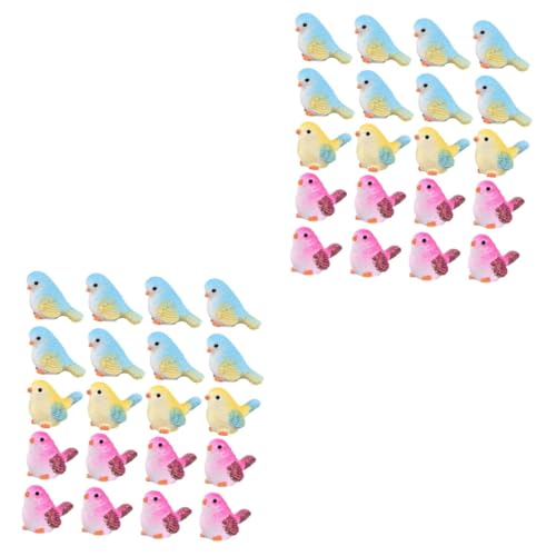 ibasenice 48 STK Mini-Vogel Kinderautospielzeug Miniaturen zum Basteln gartendekofiguren dekovögel Birdie Pflanzendekor Vogelfiguren Miniaturfiguren Sukkulenten Statue Kunsthandwerk Zubehör von ibasenice