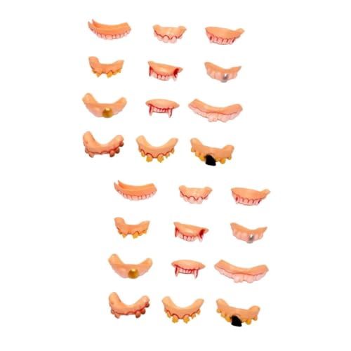ibasenice 48 STK lustiges Zahnmodell Halloween zähne Falsche Zähne Vampir-Kostüm Modelle für Erwachsene Halloween kostüm Erwachsene Spielzeuge Halloween hässliche Zähne weiches Gummi von ibasenice