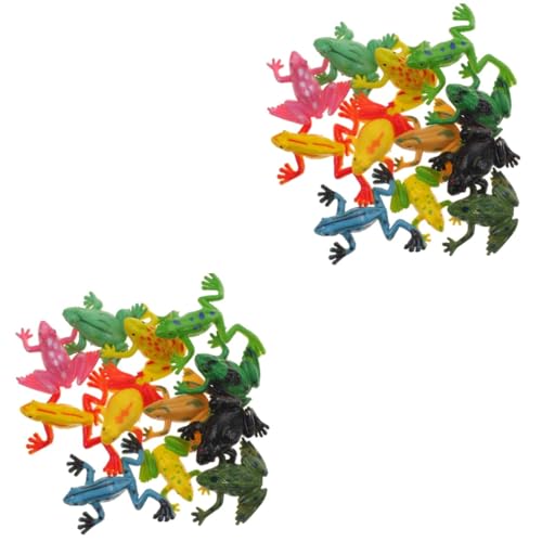 ibasenice 48 STK Simulationsfrosch Spielzeuge Frosch-Statue Frösche Modell Gartenblumentopffiguren Frösche Lernspielzeug Froschfiguren Plastikmodelle Frösche Figurendekor Kind PVC von ibasenice