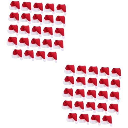 ibasenice 48 Stck Teiliges Mini Weihnachtsmützen Filz Kleine Lollipop Dekoration für Candy Weihnachtsmann Hüte Rot Weiß als Tisch und Partydeko für Weihnachtsfeier und Geschenke von ibasenice