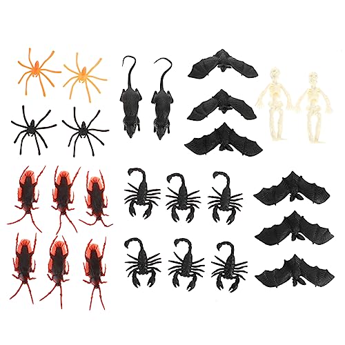 ibasenice 48St Halloween-Zubehörset Halloween Halloween Toys Halloween Mouse Toys Halloween Skelette Halloween bat Halloween-Simulation Simulationsskelettspielzeug Plastik Colorful von ibasenice