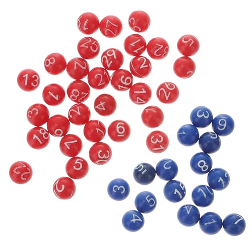 ibasenice 49 Stück Teiliges Bingo Spiel Kugeln Zweifarbige Kunststoffnummern Leicht und Bruchsicher für Partyspiele und Tombola Tragbare Raffle Spiel Requisiten für Erwachsene von ibasenice