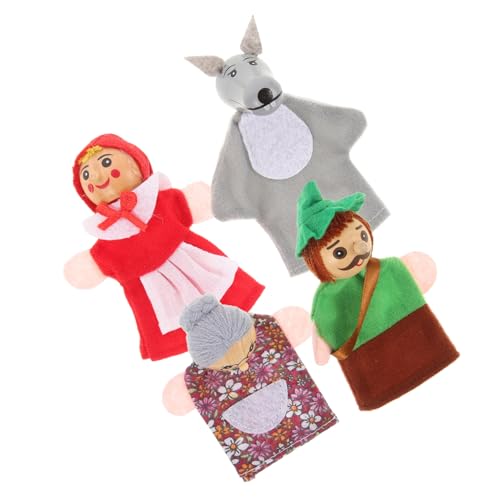 ibasenice 4Stücke Teiliges Fingerpuppen Aus Süße Cartoon Tierhandpuppen Für Kleinkinder Geschichtenerzählen Rollenspiele Und Kreative Lernspiele von ibasenice