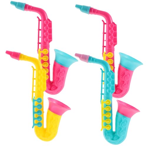 ibasenice 4Stücke Teiliges Saxophon Spielzeugset Für Simuliertes Blasinstrument Für Musikalisches Lernen Pädagogisches Kreativität Und des Musikalischen Talents von ibasenice