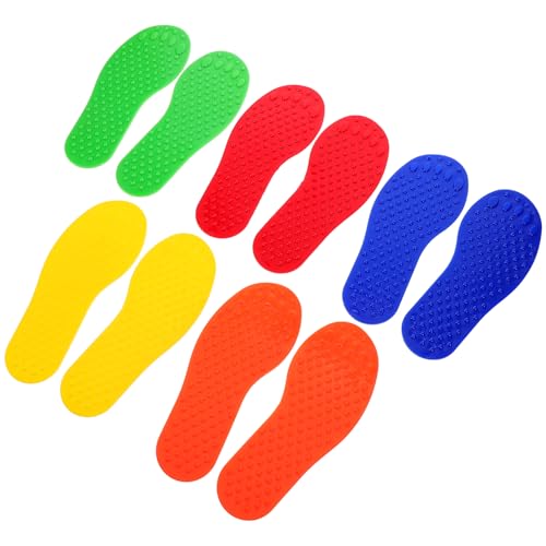 ibasenice 5 Fußabdrücke für Kindergarten und Zuhause Sensory Training Hilfsmittel für Koordination und Balance Lustige Fußabdruck für von ibasenice