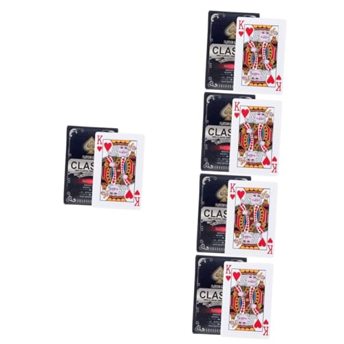 ibasenice 5 Kisten Kartenspielen Spielkarneval Pokerkarten Decks Spielen Playing Cards Plastic Amusement tragbare Karten Rechteckkarten nach Hause empfindlich Schachbrett Vermieter Plastik von ibasenice