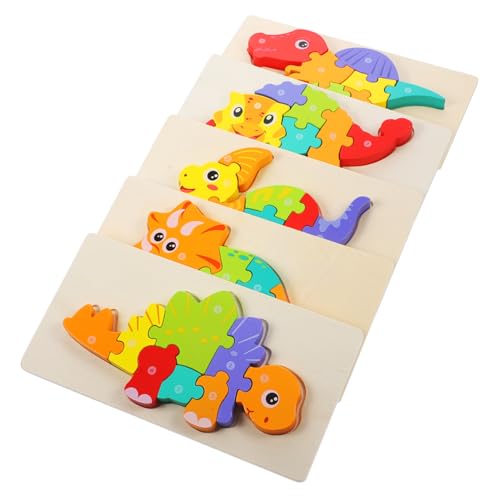 ibasenice 5 Sätze 3D -Puzzlespielzeug Puzzle rätselbuch knobeleien für kinderpuzzle Holzpuzzle für Puzzles für Kleinkinder im Alter von 1-3 Jahren hölzern von ibasenice
