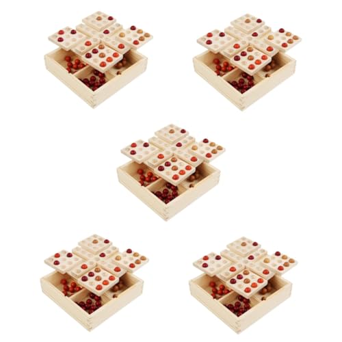 ibasenice 5 Sätze Backgammon Drehen Tischzubehör Schachspiel Gehen Gehirn Spielzeug Für Kinder Sling-Puck-Spiel Lernspielzeug Spielset Für Kinder Einstellen Rotieren Holz Schreibtisch von ibasenice
