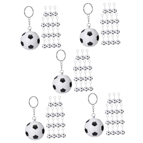 ibasenice 5 Sätze Fußball Schlüsselanhänger Party Dekorationen Junge Groß Jungs Schild Mädchen Blau Karikatur Mehrere Geburtstag Diy Liefert Taschenanhänger Pu Weiß 15 Stücke * 5 von ibasenice
