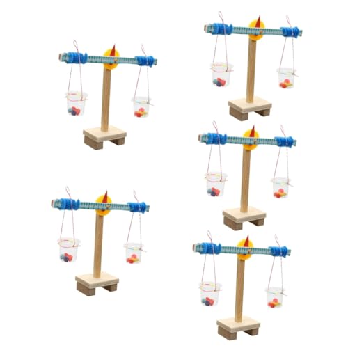 ibasenice 5 Sätze maßstabgetreues Modell Minispielzeug für Kinder klarer Eimer Schwebebalken Spielzeug für Kleinkinder Spielzeug zum Zusammenbauen aus Holz Bauspielzeug aus Holz gebaut Suite von ibasenice