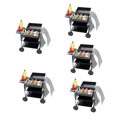 ibasenice Miniaturmöbel 5 Sätze Mini-Grill Möbel Miniatur-BBQ-Grill Mini- -dekor Mini-hausgrill Mini- -küchenstütze Mini-küche Als Requisite Simulierter Grill Klein Grillmaschine Mini-Möbel von ibasenice