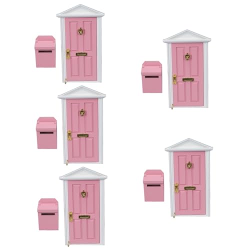 ibasenice 5 Sätze Mini Möbel Türen Rollenspielzubehör Miniatur-Hausmöbel Modelle Spielzeug Mini-Hausverzierung Mini-Hausdekoration Briefkasten schmücken obere Tür Mikroszene von ibasenice