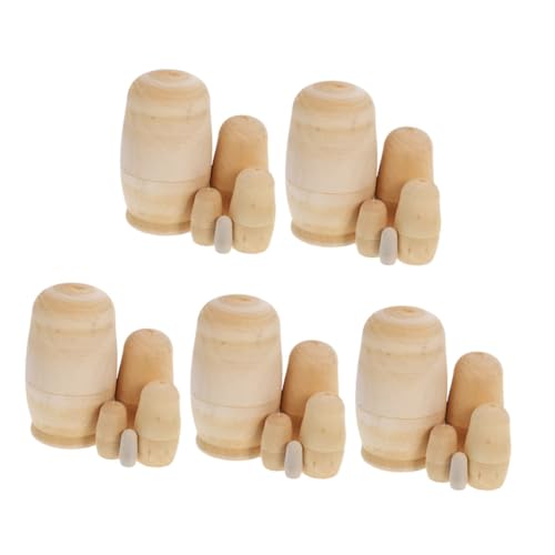 ibasenice 5 Sätze Unbemalte Russische Nesting Dolls aus Holz Lagiges DIY Matryoshka Bastelset Glatte Oberfläche Sicher für für Feiertage und Kreative Dekoration ibasenice 5 Sätze Unbemalte Russische Nesting Dolls aus Holz Lagiges DIY Matryoshka Bastelset Glatte Oberfläche Sicher für für Feiertage und Kreative Dekoration von ibasenice