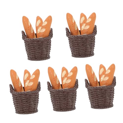 ibasenice 5 Satz Teiliges Miniatur-Brot Realistischem Französischem Baguette Handgefertigte Puppenhaus-Dekoration Leicht Kompakt für Bäckerei-szenen Küchendeko und Fotorequisiten von ibasenice
