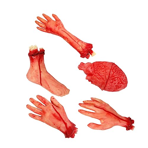 ibasenice 5 Stück Abgetrennte Gliedmaßen Requisiten Halloween Skelett Eck Spinnennetz Ornament Pfähle Flicken Opferkostüm Gruselige Fußmatte Hausschuhe Requisiten Für Die Kaputte von ibasenice